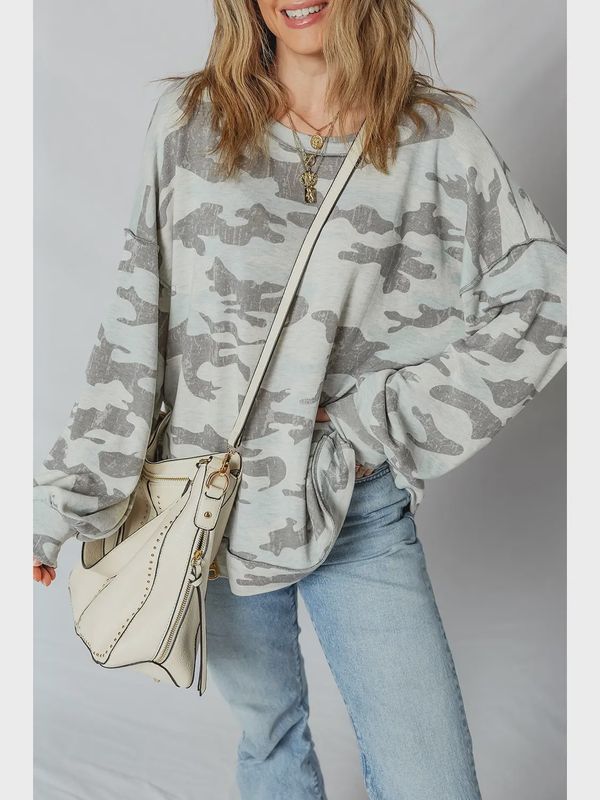 Camouflage Round Neck Sweatshirt
