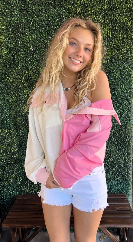 Colorblock Chest Pocket Sweatshirt Plus Size