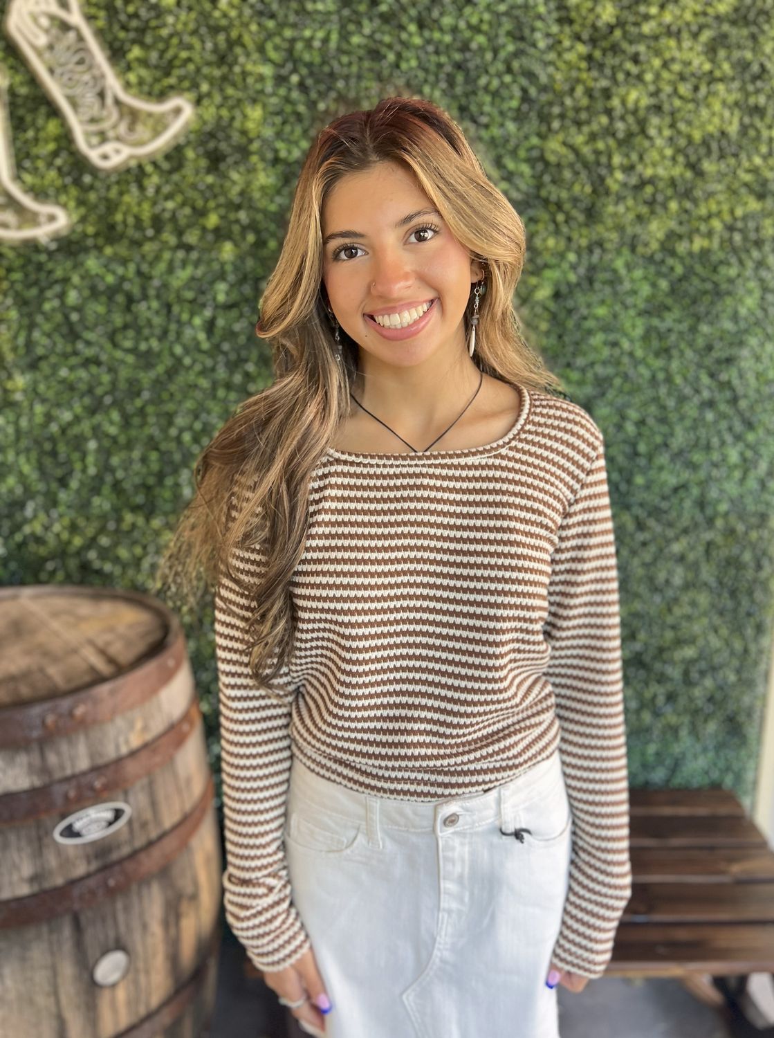 Square Neck Slim Fit Knit Top, Size: Small