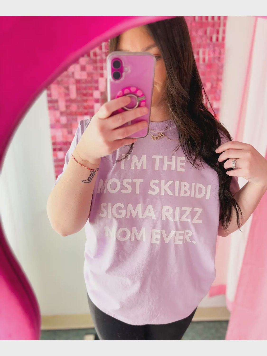 Skibidi Sigma Rizz Mom Graphic Tee, Size: Small