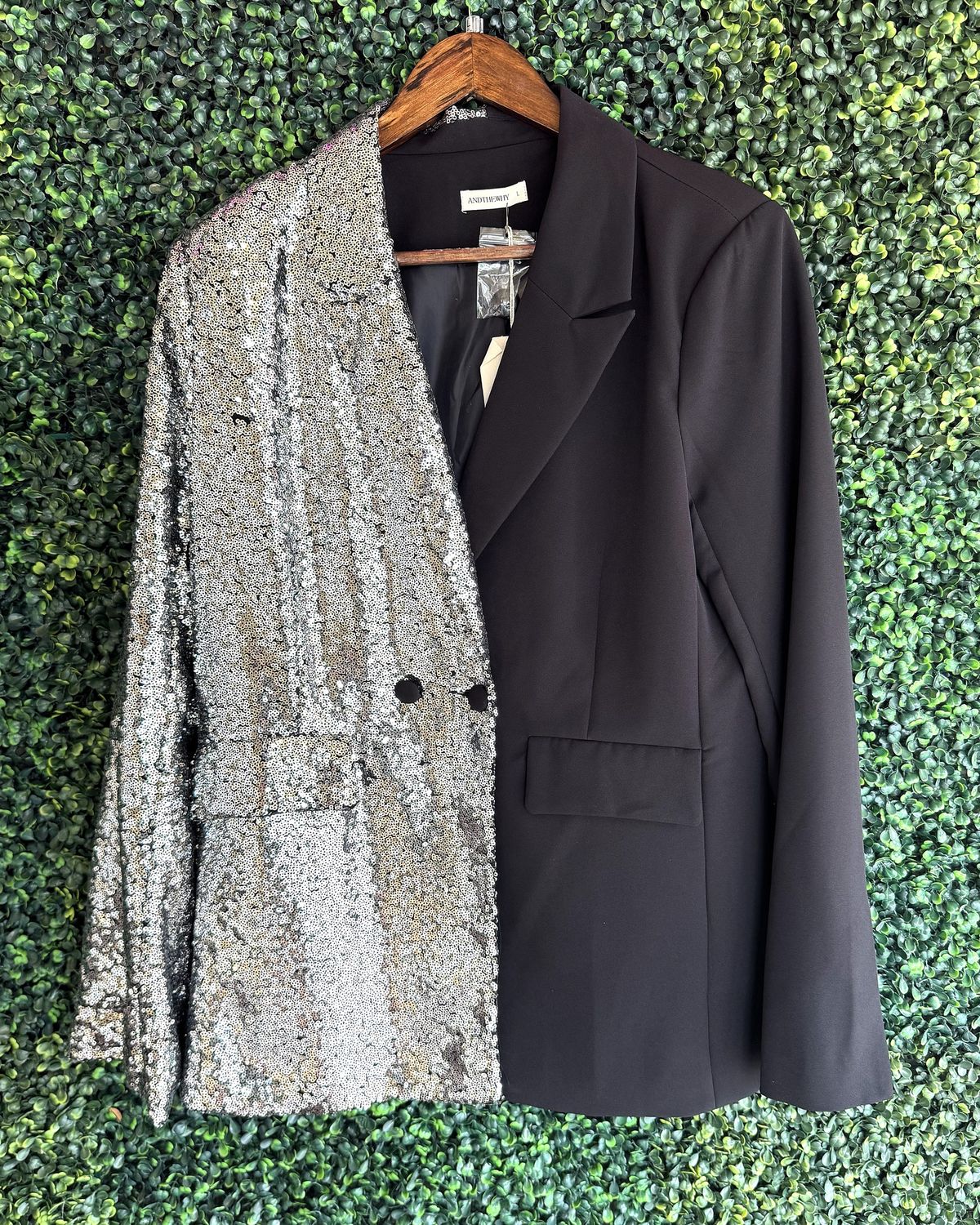 Sequin Color Block Hot Blazer, Size: Small