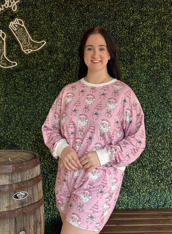 Christmas Fashion Print 2pcs Lounge Short Set