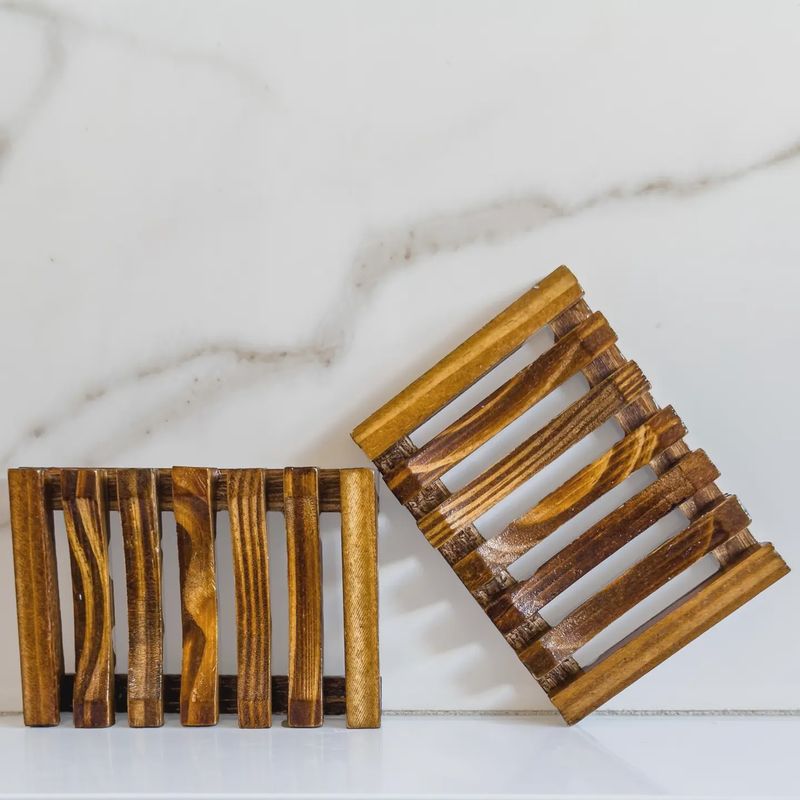 Pine Wood Soap Dish, Self Draining