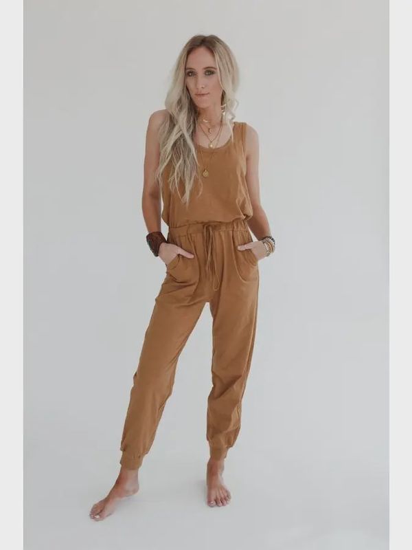 To Go Textured Jumpsuit