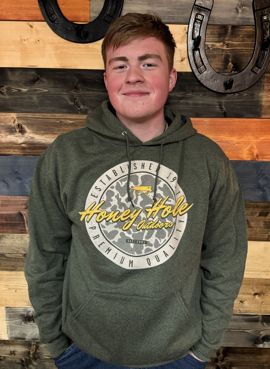 Fleece Hoodie - Tech - Heather Military Green, Size: Small