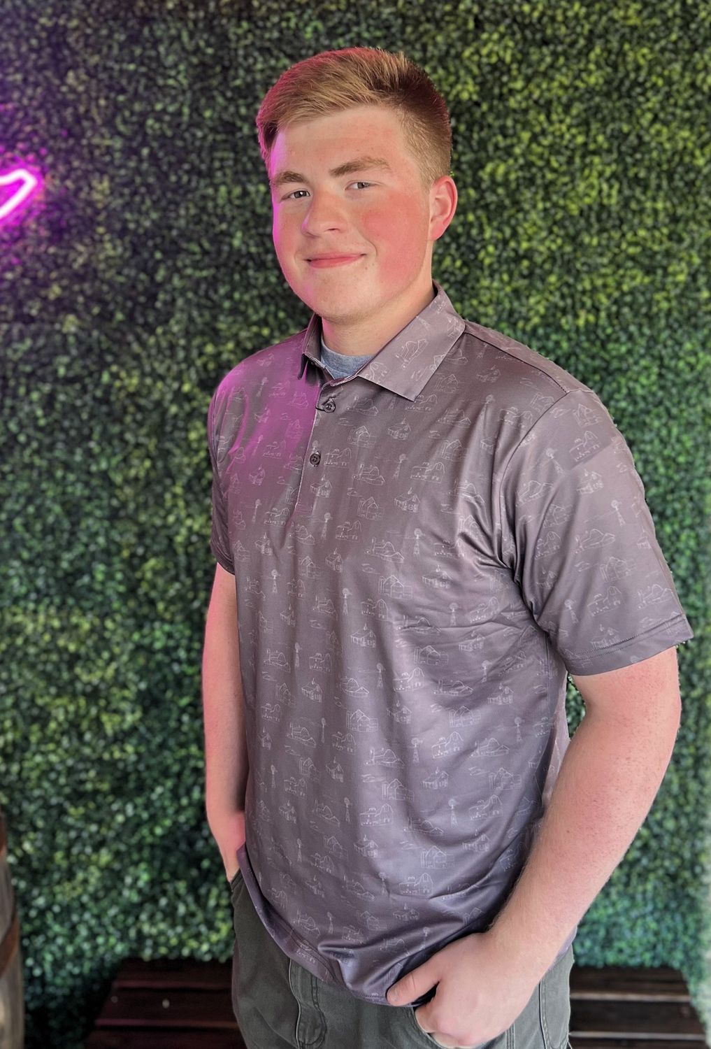 Country Views in Brown Men&#39;s Polo, Size: Small