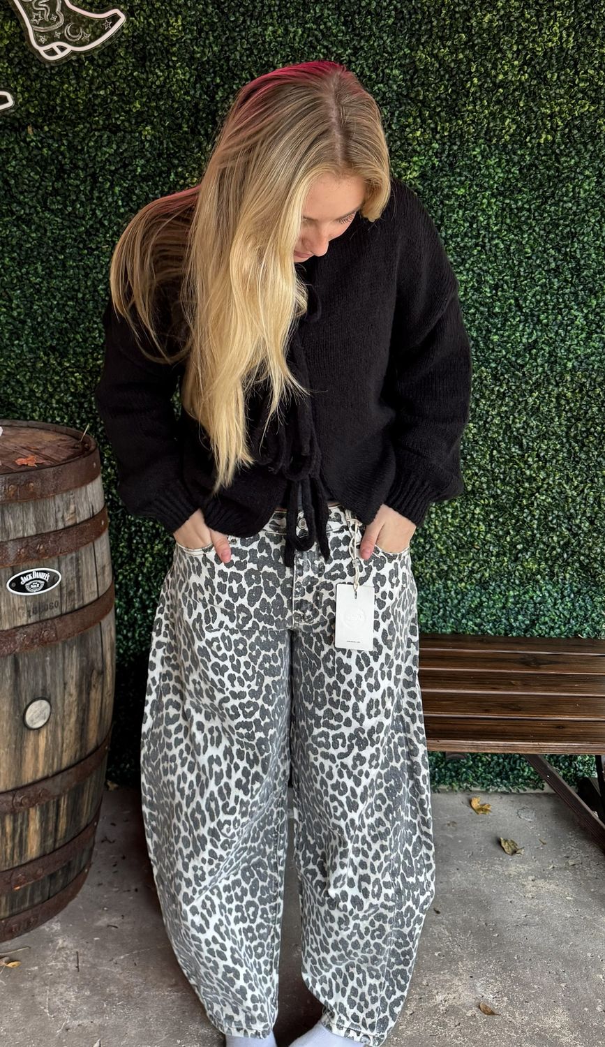 High Rise Reopard Horseshoe JEANS, Size: 1/24