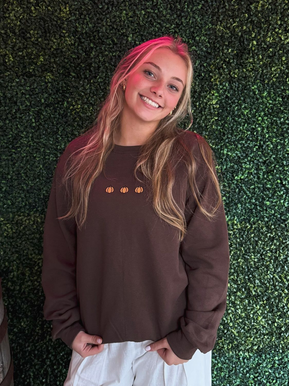 Fall Pumpkin Crewneck Sweatshirt, Size: Small