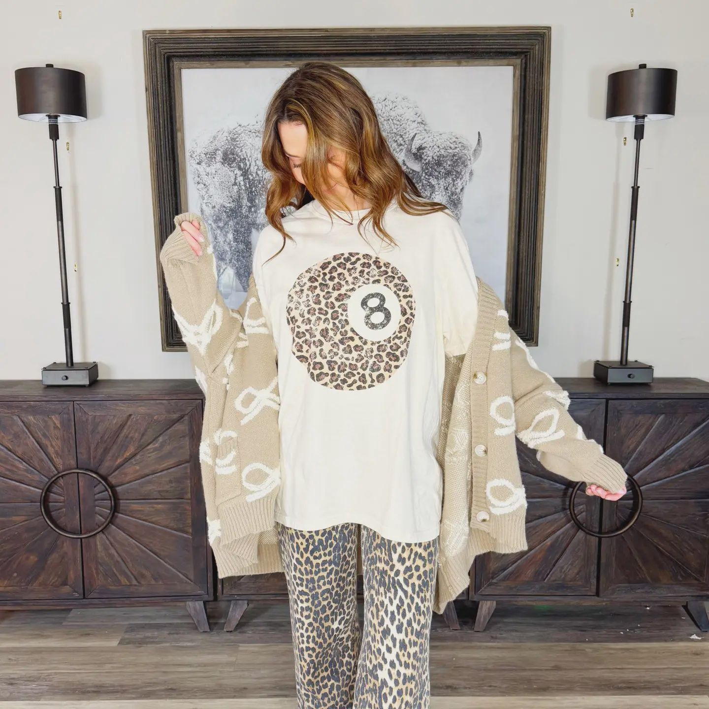 Leopard 8 Ball Tee, Size: Small