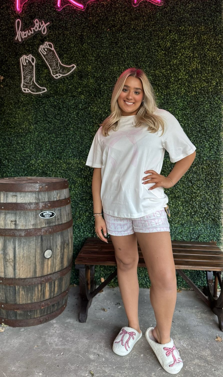 Bow Knot Two Piece Lounge Set, Size: Small