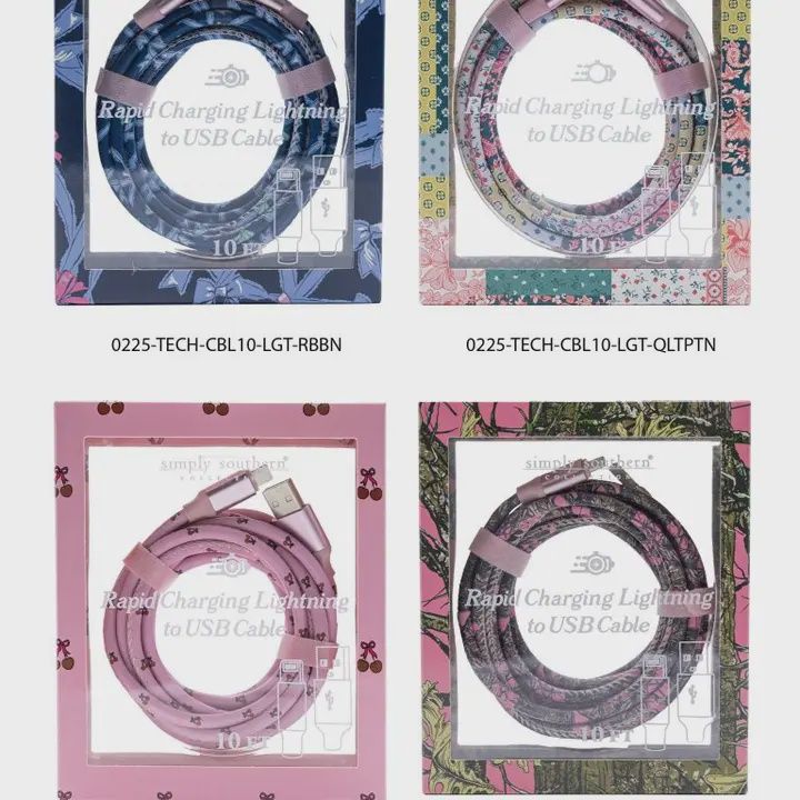 Simply Southern Phone Chargers, Color: Cherry