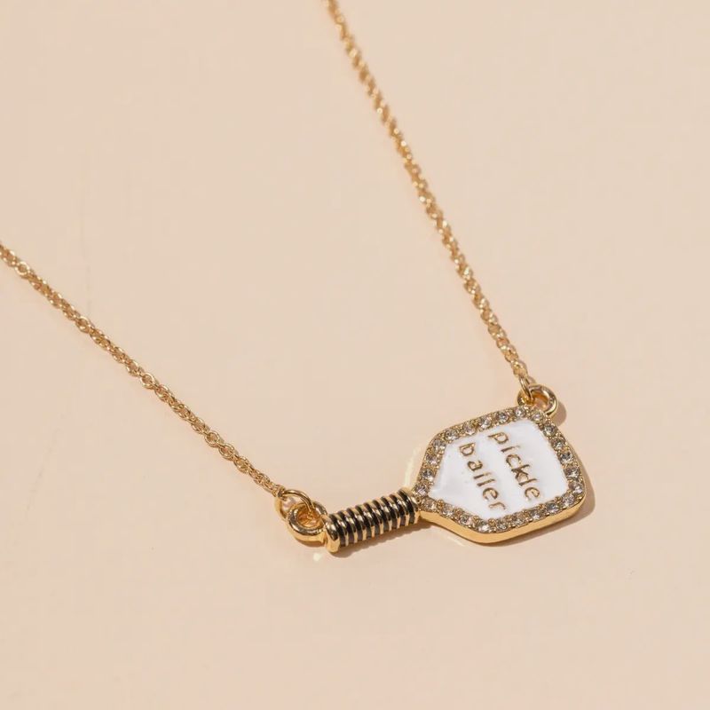 Enamel Pickle Baller 18K Gold Plated Short Necklace
