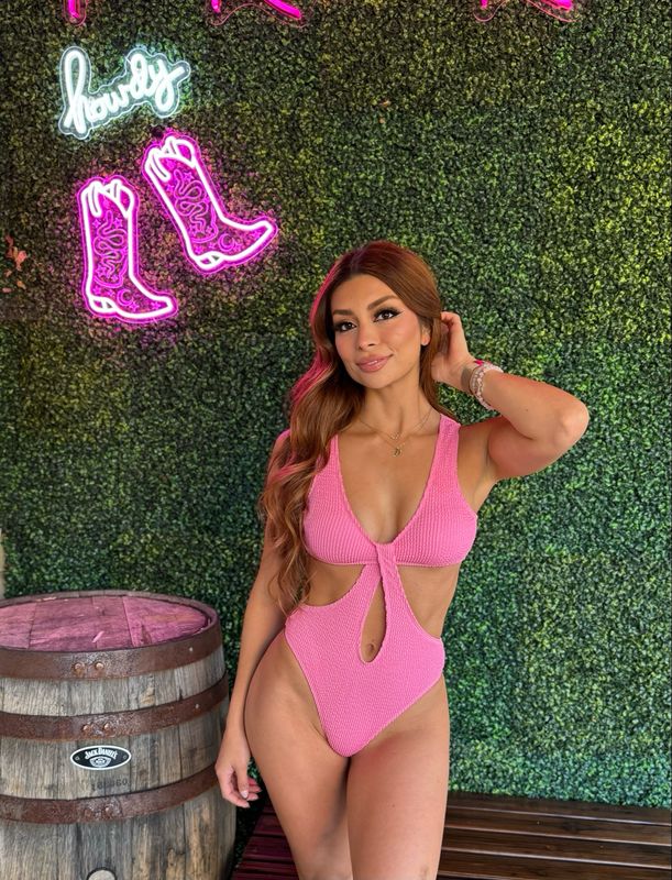 Cut Out Cross One Piece Swimsuit