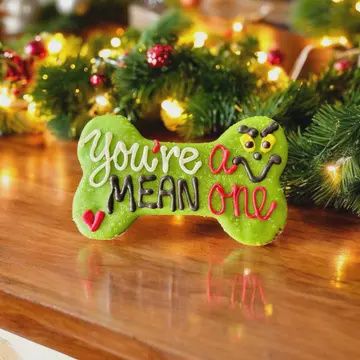 Christmas Dog Treats, Color: Grinch Bone