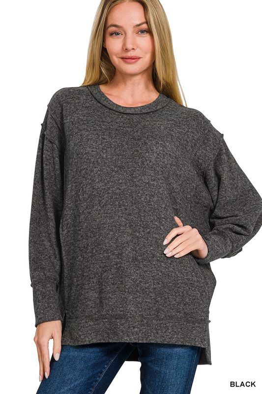 Brushed Melange Hacci Oversized Sweater