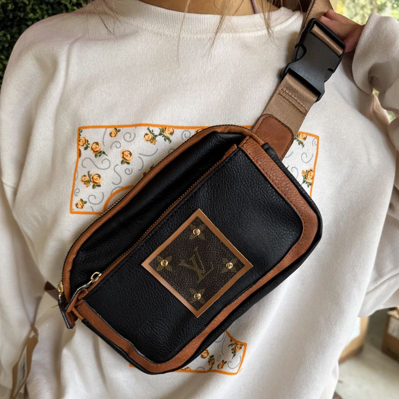 Upcycled Sling 2 Tone Belt Bag