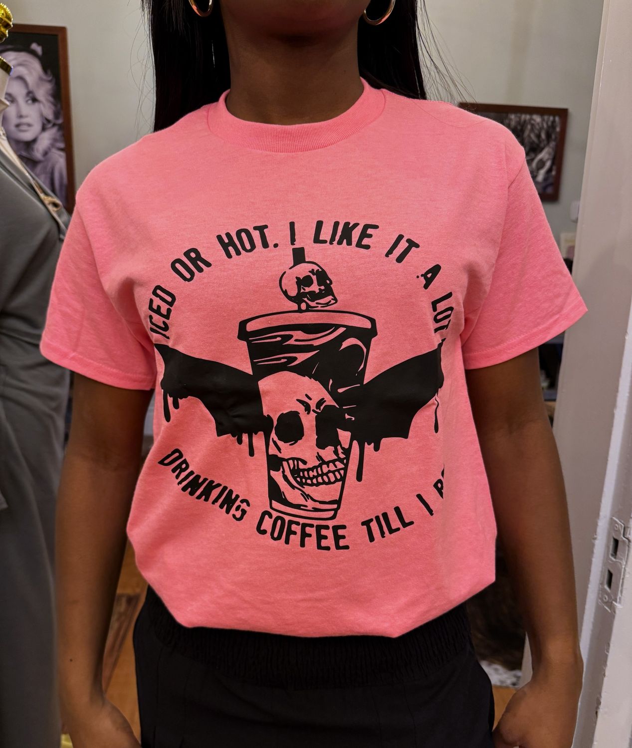 Iced Or Hot, I Like It Alot Skull Graphic tee, Size: Small