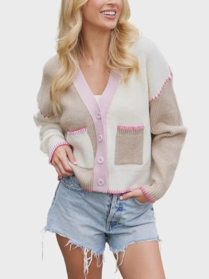 Color Block Cardigan, Size: Small