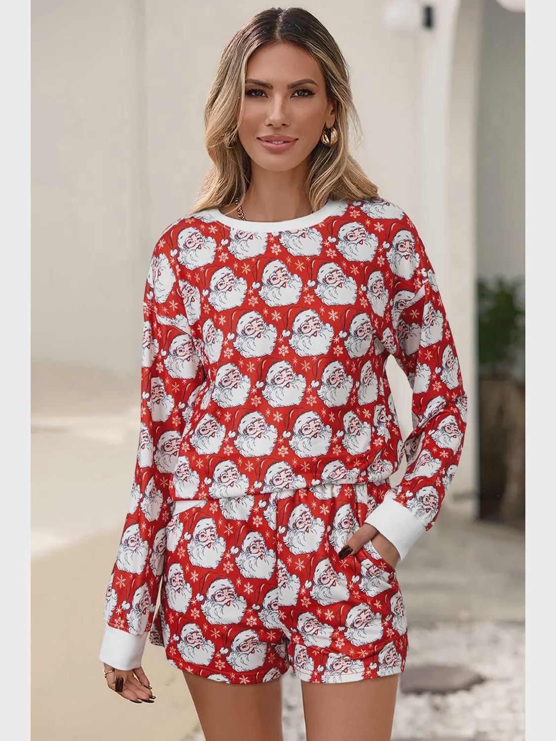 Ldc Ho Ho Ho Christmas Fashion Print Graphic 2pcs Lounge Set, Size: Small