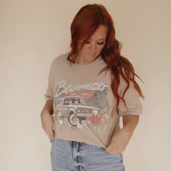 Floral Bronco Graphic Tee, Size: Small