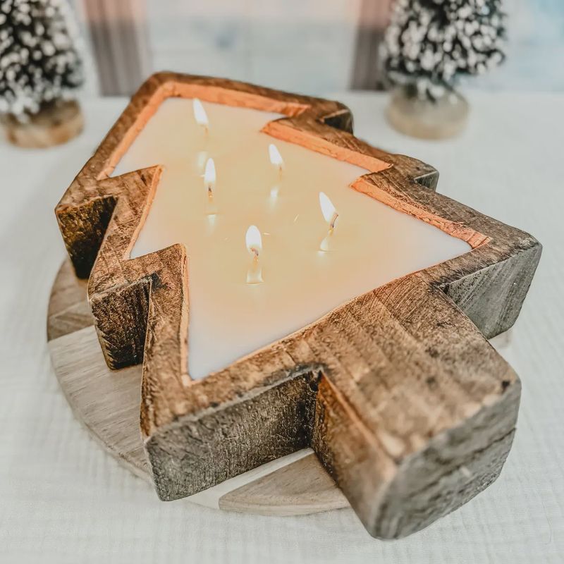 *New* Christmas Tree Dough Bowl Soy Candles