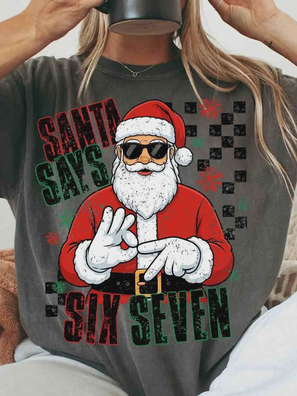 Santa Says Six Seven Tee, Size: Small