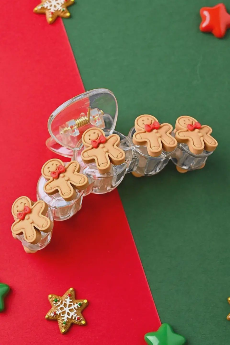 Cute Gingerbread Man Christmas Fashion Hair Claw Clip