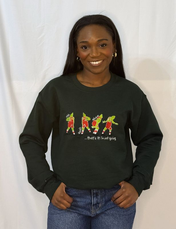 Grinch Embroidered Crewneck Sweater