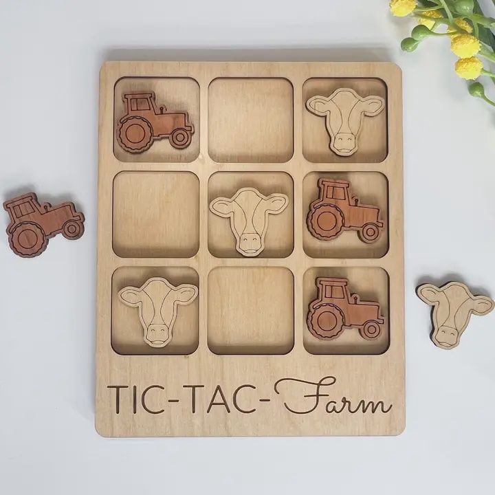 Farmer Gift Tic-Tac-Toe Farm Game