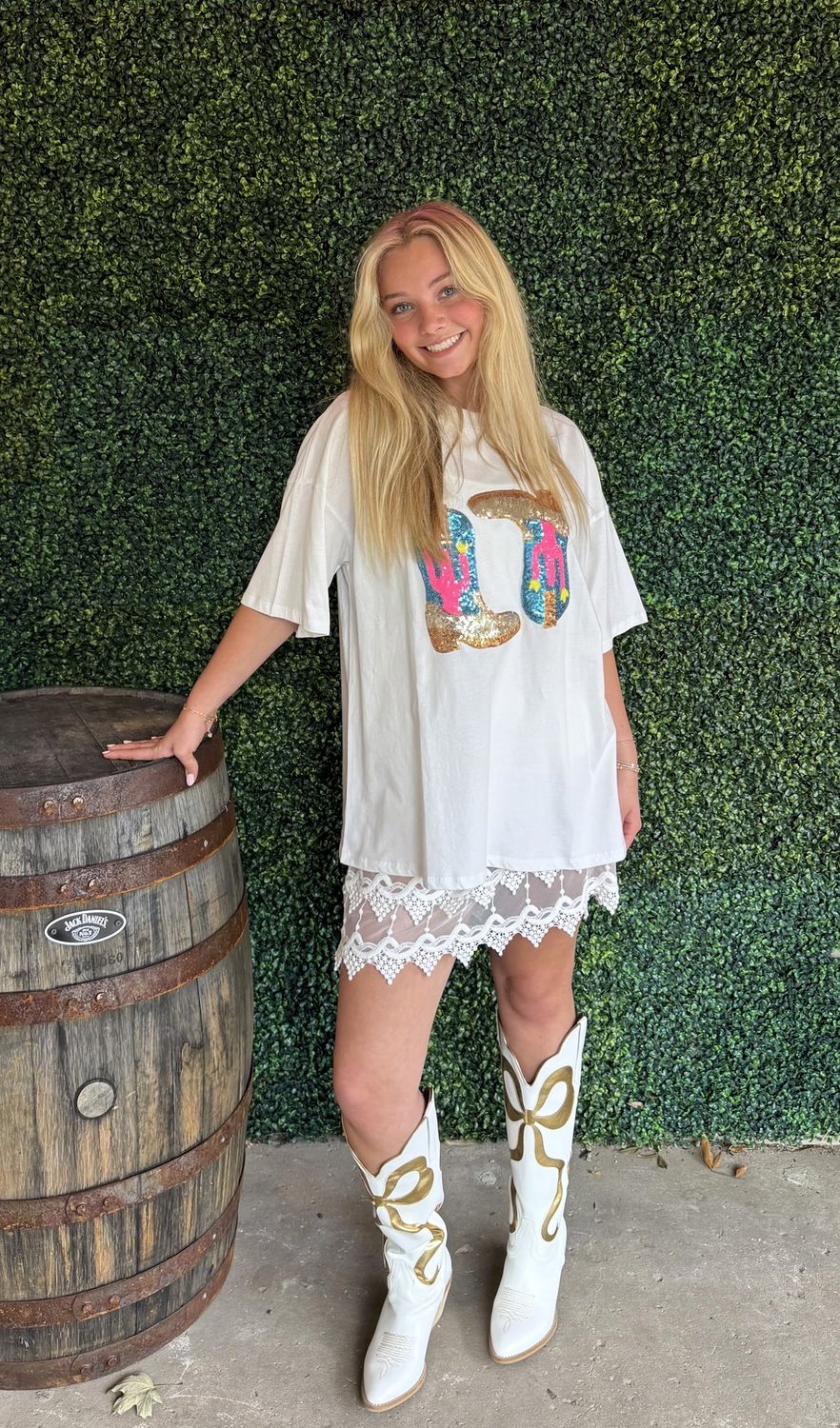 Boot Scootin' Sparkle T-Shirt, Size: Small