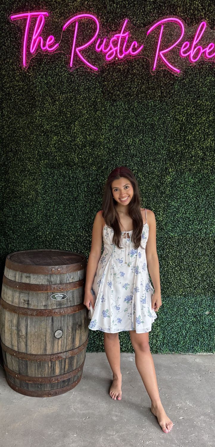 Spring Floral Mini Dress, Size: Large