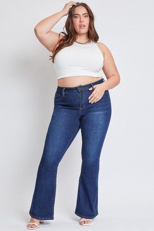 Junior Plus Size Basic Flare Jean, Size: 14
