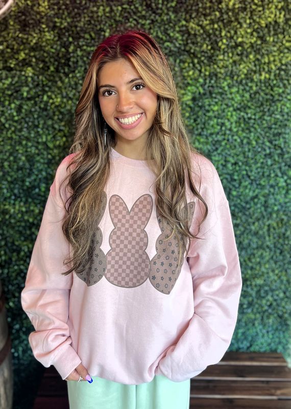 Pattern Bunnies Easter Graphic Sweatshirt