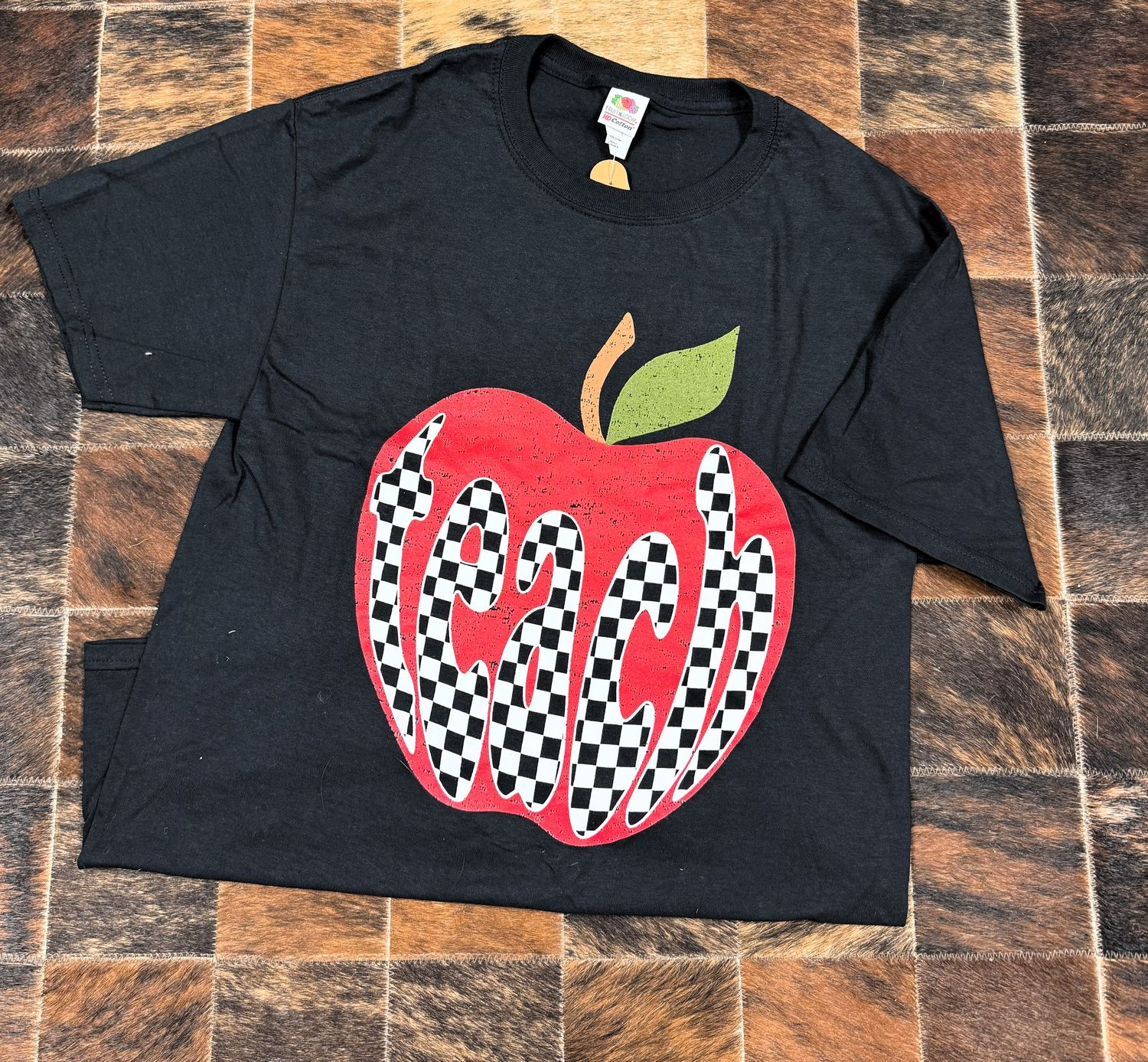 Checkerboard Teach Graphic Tshirt, Size: Small