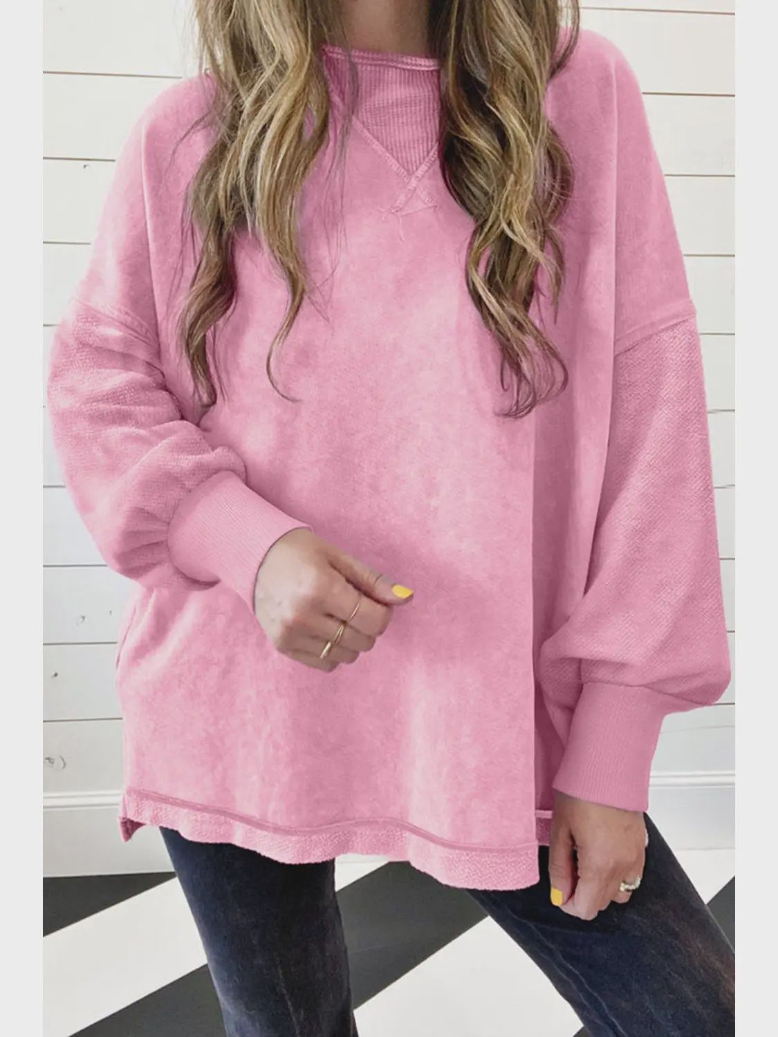 Mineral Wash Drop Shoulder Sweatshirt, Size: Small
