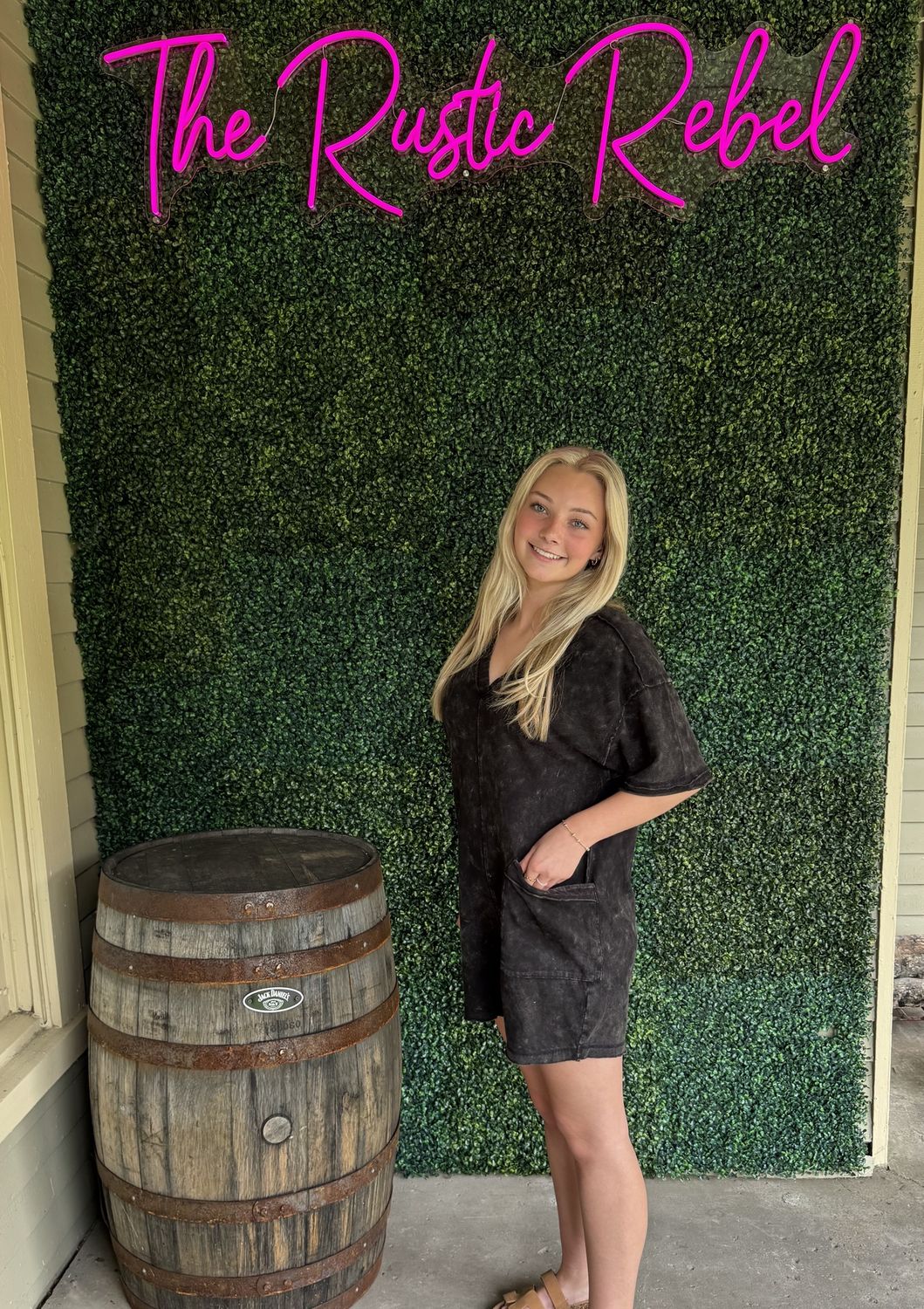 Mineral Washed Oversized Casual Knit Romper, Color: Black, Size: Small