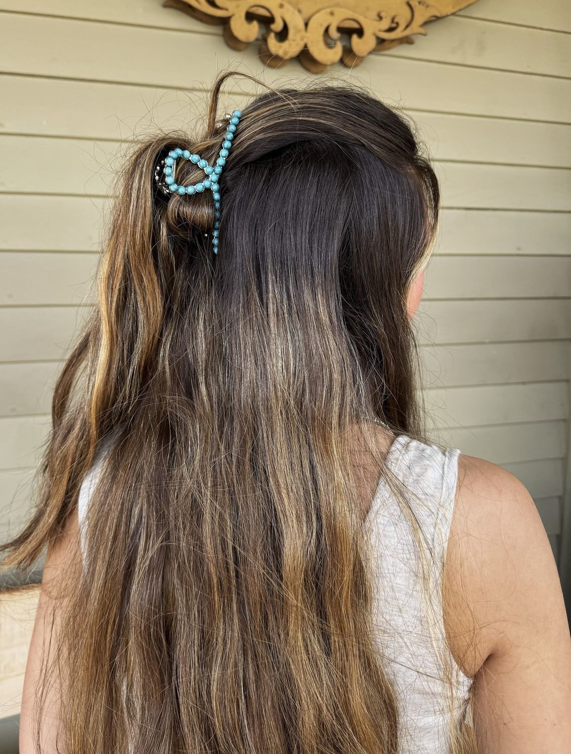 Turquoise Studded Claw Hair Clip