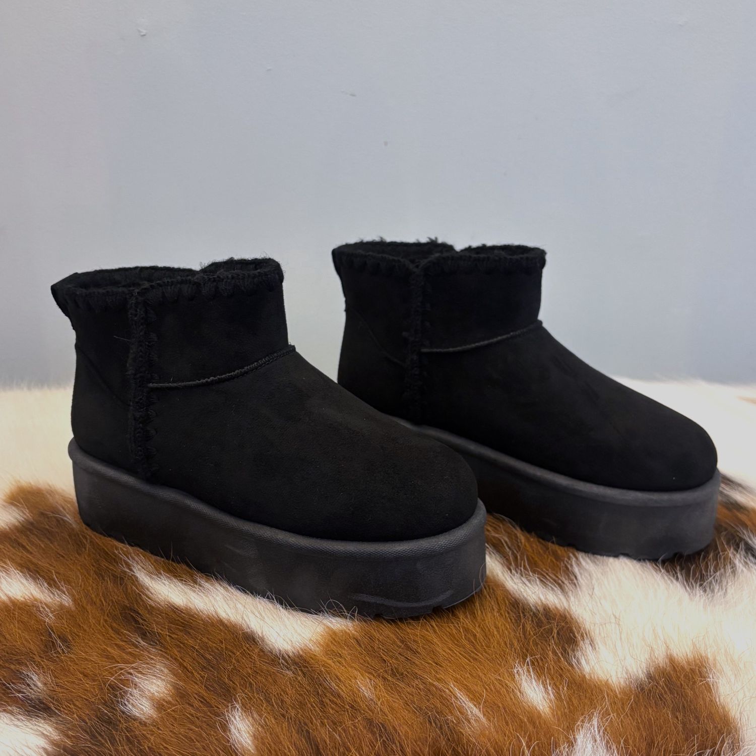 Stitched Ugg Inspired Boots, Size: 5.5