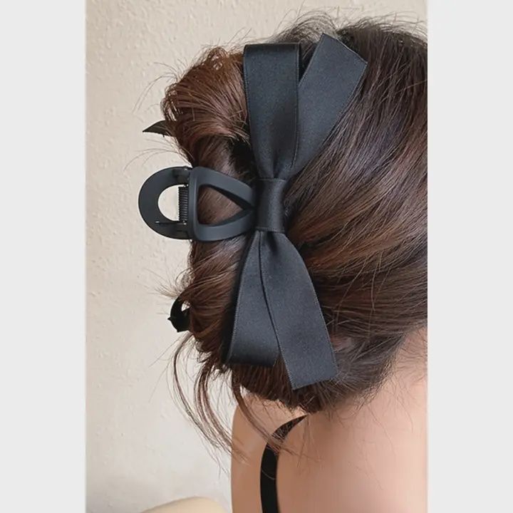 Ldc Bow Decor Large Hair Claw Clip, Color: Black