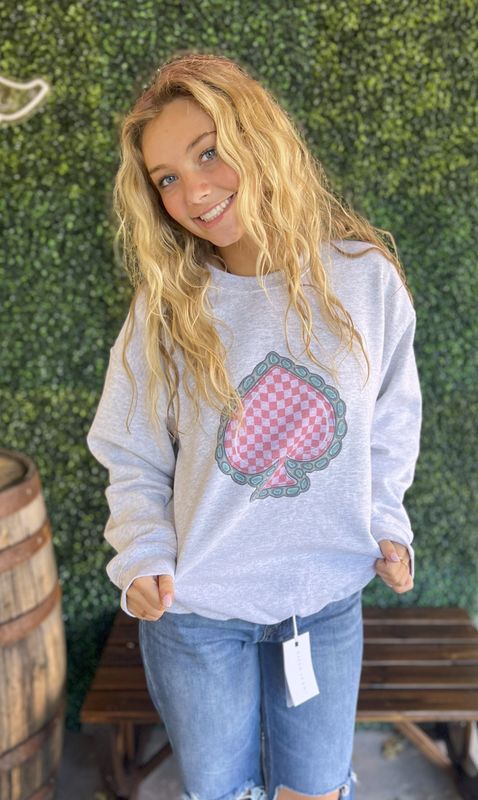 Checkered Spade - Pink Western Graphic
