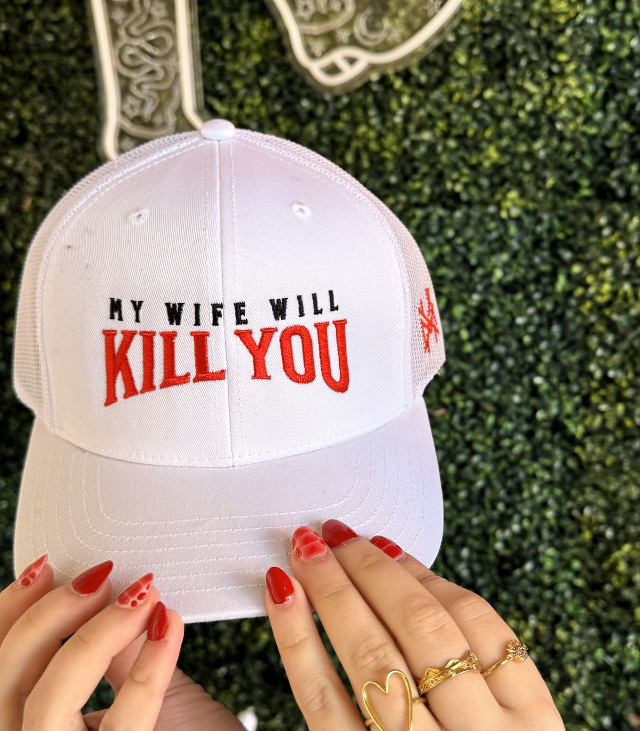 Mhc My Wife Will Kill You Trucker Hat, Color: 112 RICHARDSON WHITE