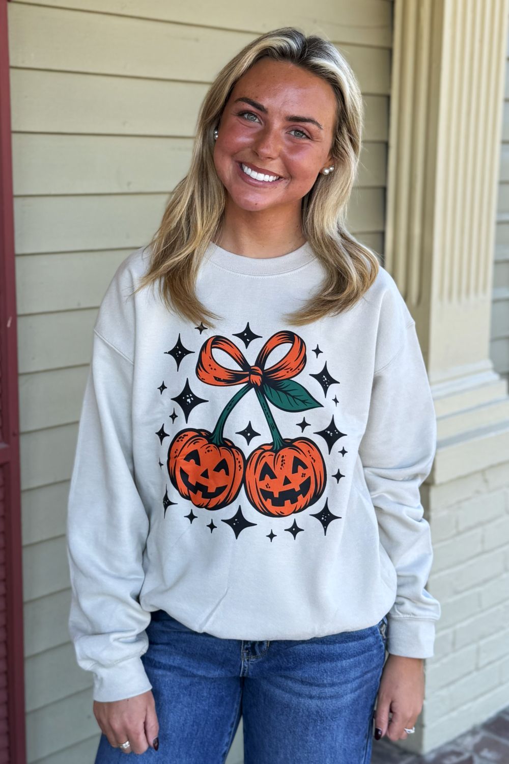 Pumpkin Bow Shirt/Sweatshirt Halloween/Fall, Size: Small