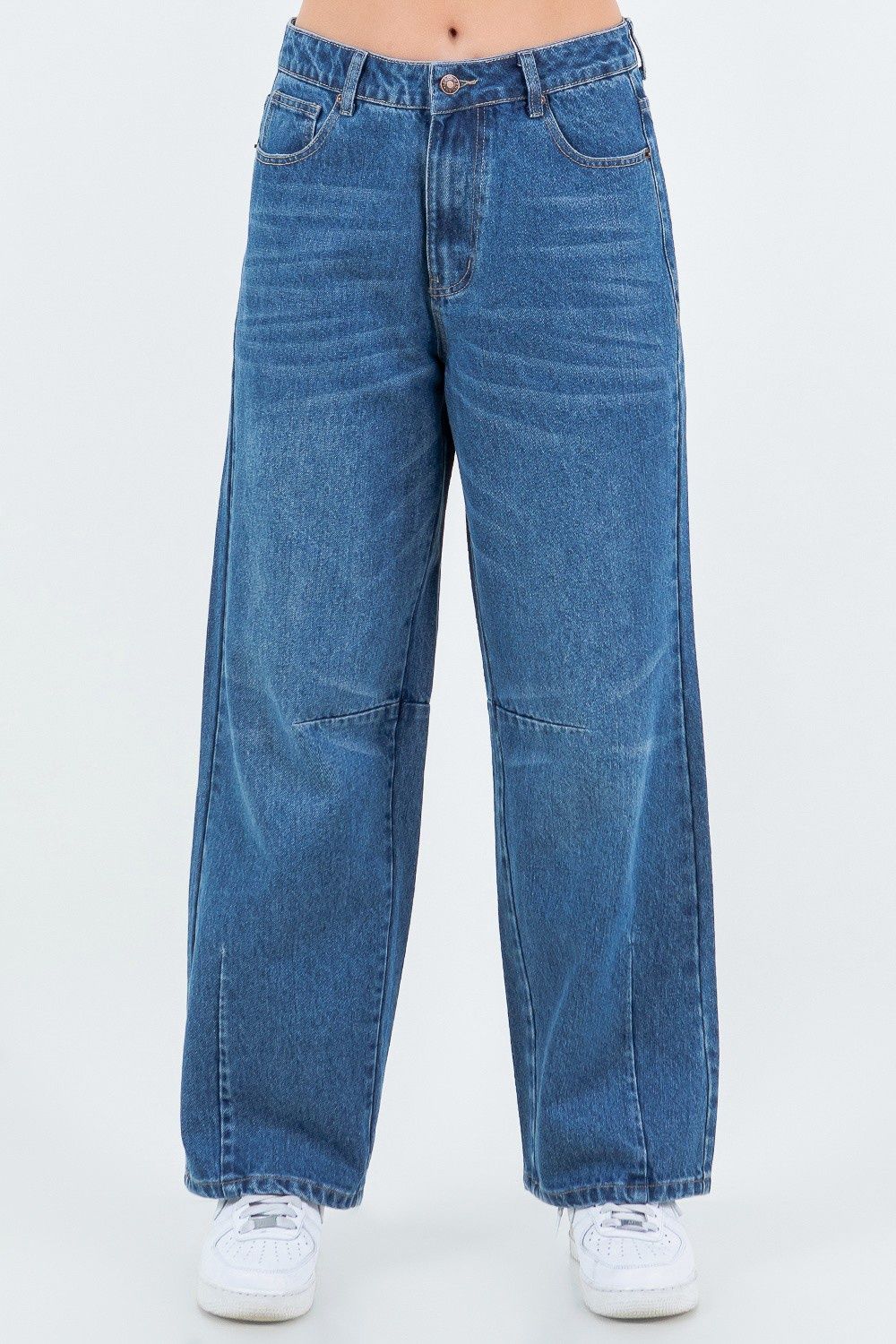 Mid Rise Barrel Fit Jeans, Size: Small