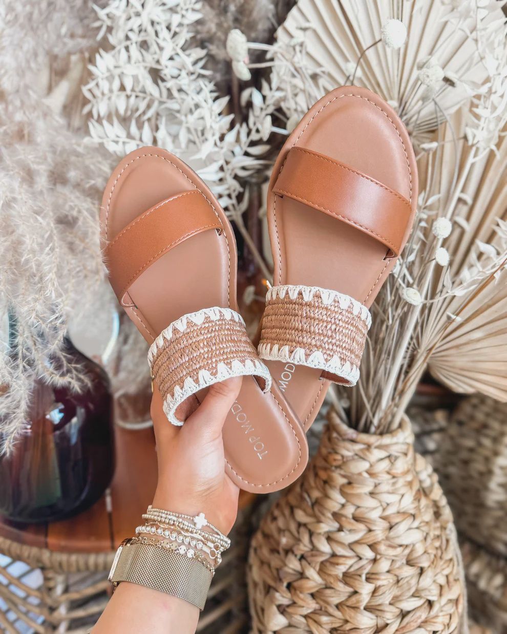 Rafia Sandals, Color: Tan, Size: 6