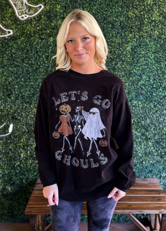 Halloween Spooky Crew Neck Pumpkin Skull Pullover Sweatshirt