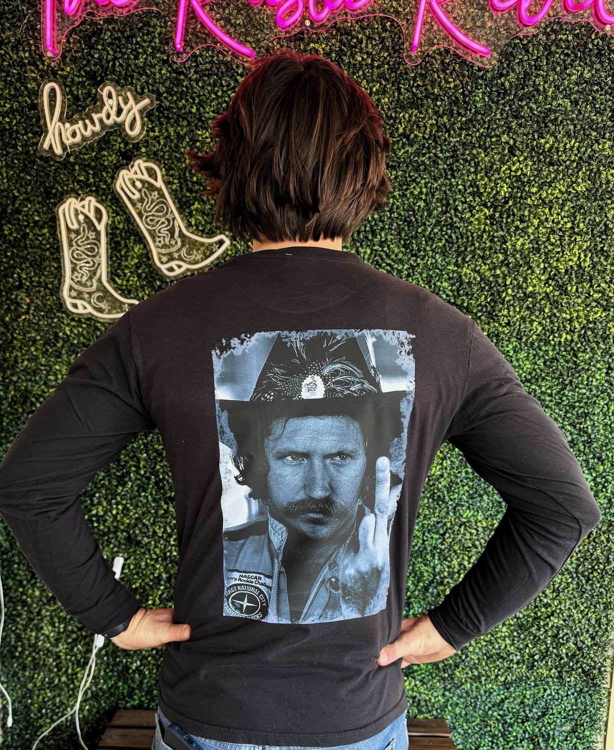 Dale Earnhardt Long Sleeve Tee, Color: Black, Size: Small