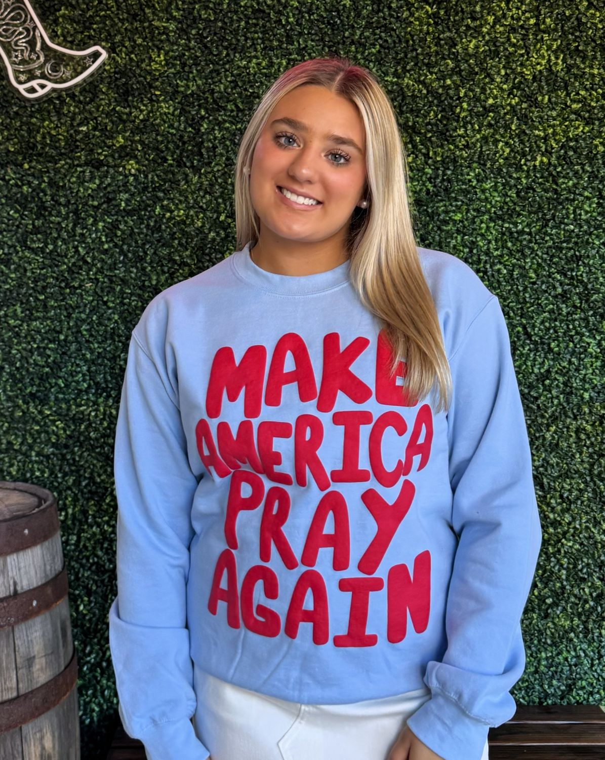 Make America Pray Puff Sweatshirt, Size: Small