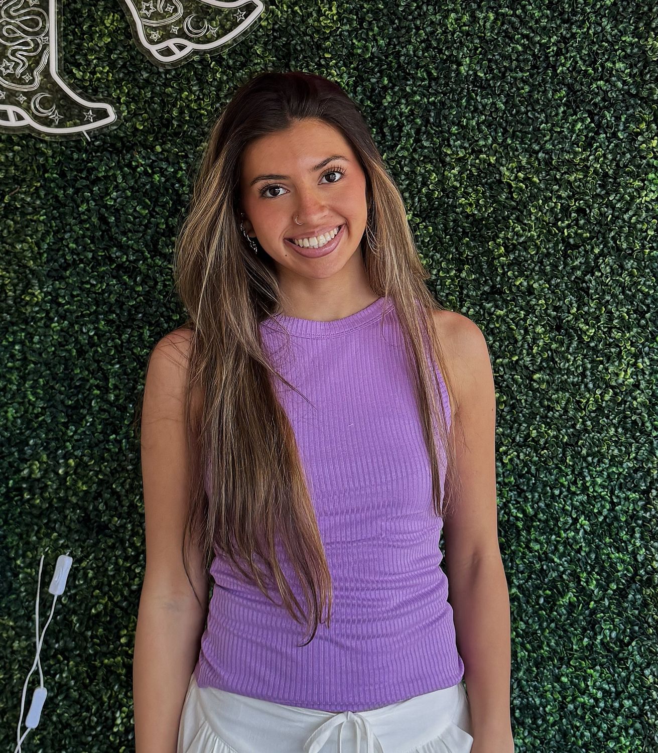 Soft Ribbed Tight Crew Neck Tank Top, Color: B Lavender, Size: Small