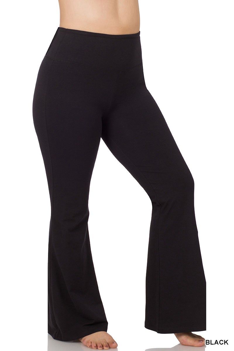 Plus High Waist Yoga Flare Pants, Size: 1X-Large