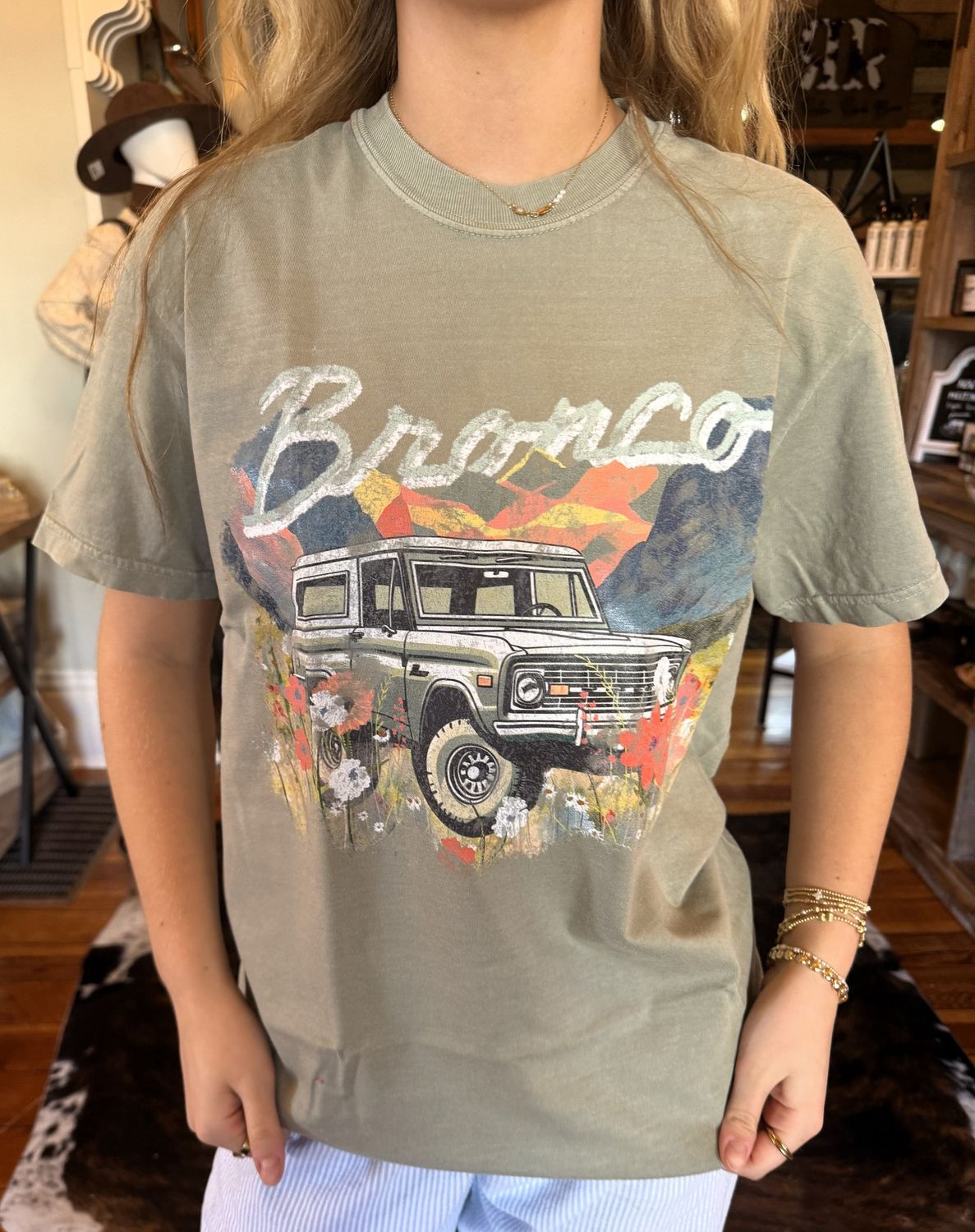 Floral Bronco Graphic Tee, Size: Small